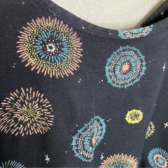 RVCA Top Black Fireworks Print Romper, Size Medium - Picture 3 of 10